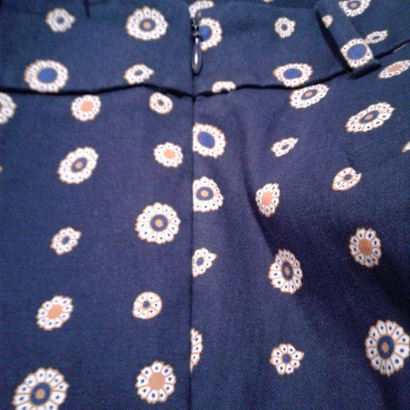 J.Crew Foulard Print Minnie Pants Skinny Ankle Navy Blue Size 00 - Picture 6 of 8